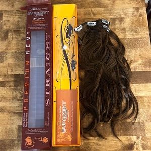 Euronext 14” Clip-in Human Hair Extensions, Dark Brown 374100